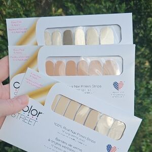 Color Street Gold Tan Cream Neutral Color Bundle Polish Strips Sticker Bundle
